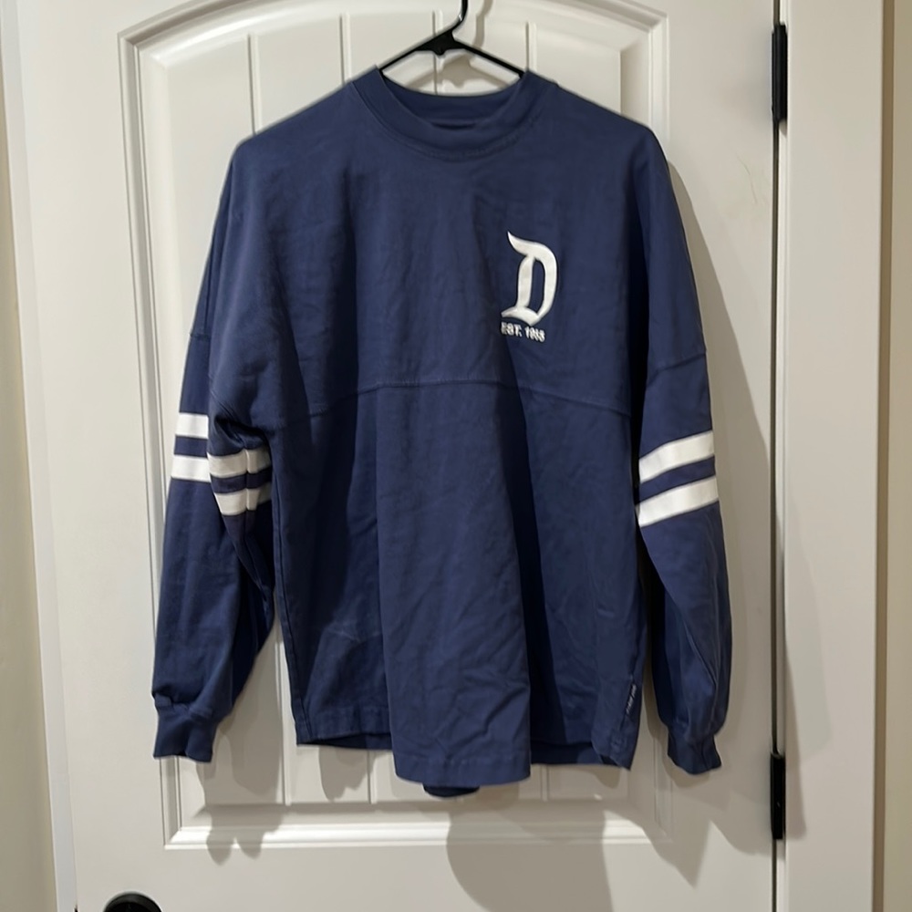 Disney Parks Spirit Jersey Navy Blue Long Sleeve with White Disneyland - Small